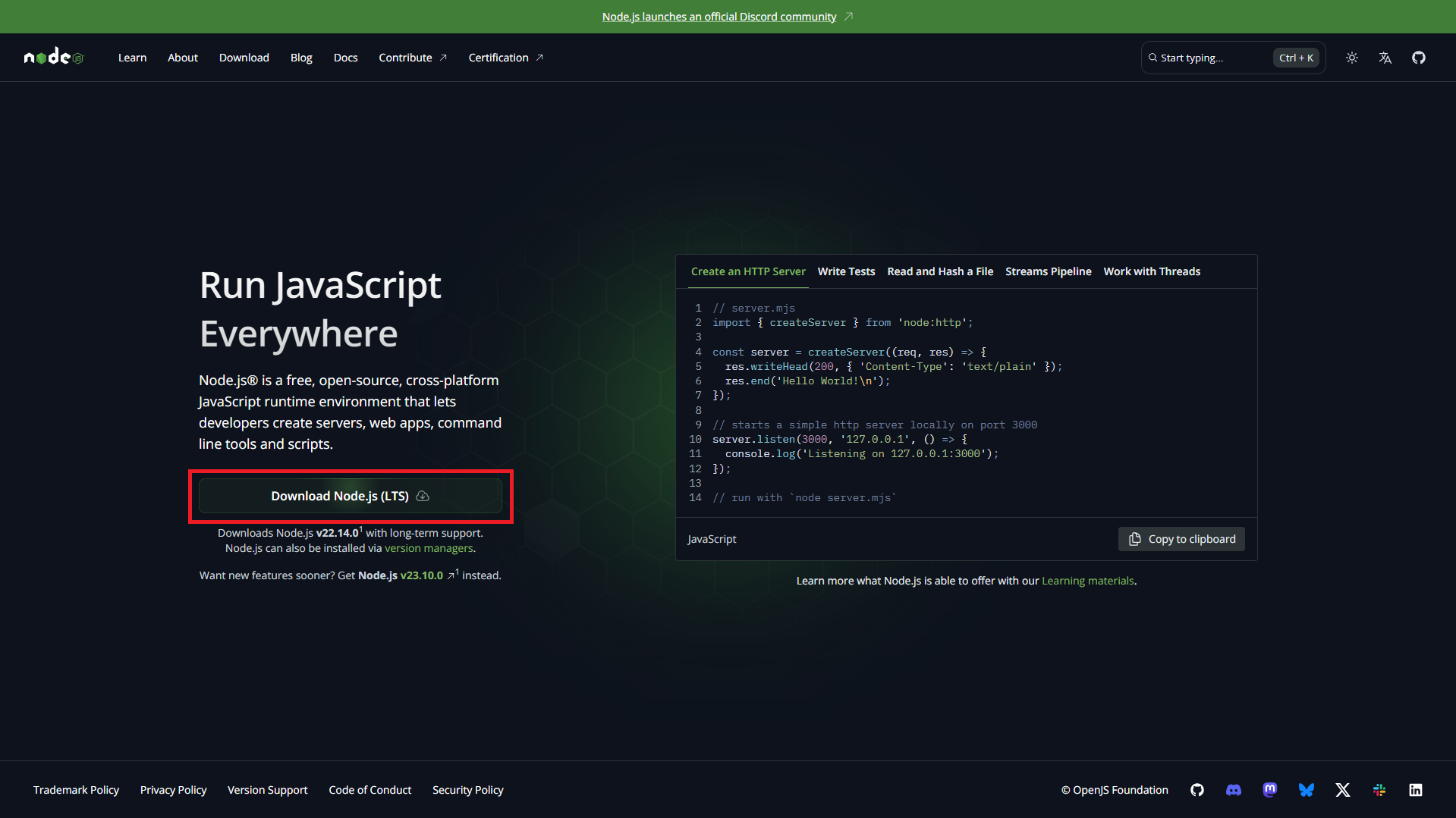 Node.js Install